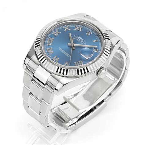 rolex datejust ii roman dial|Rolex Datejust blue face 41mm.